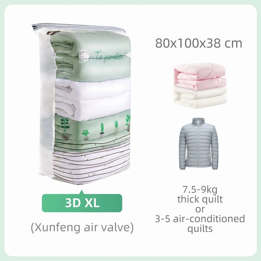 Cubic Vacuum Bags Large Storage Bag for Clothing, Comforters, Blankets No Need Tool Compression Bag for Travel Storage Bag