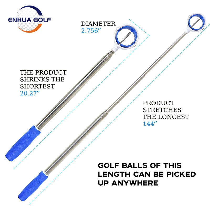 Golf Ball Pick up Tools Telescopic Golf Ball Retriever Retracted Automatic Locking Scoop Picker Golf Ball Catcher 6FT/9FT
