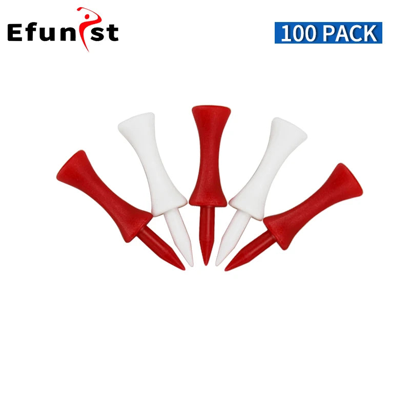 Plastic Golf Tee Pack 50/100 Pcs Step down Golf Tees Colorful for All over Sized Driver Irons Hybrids Longer Distance Drop Ship