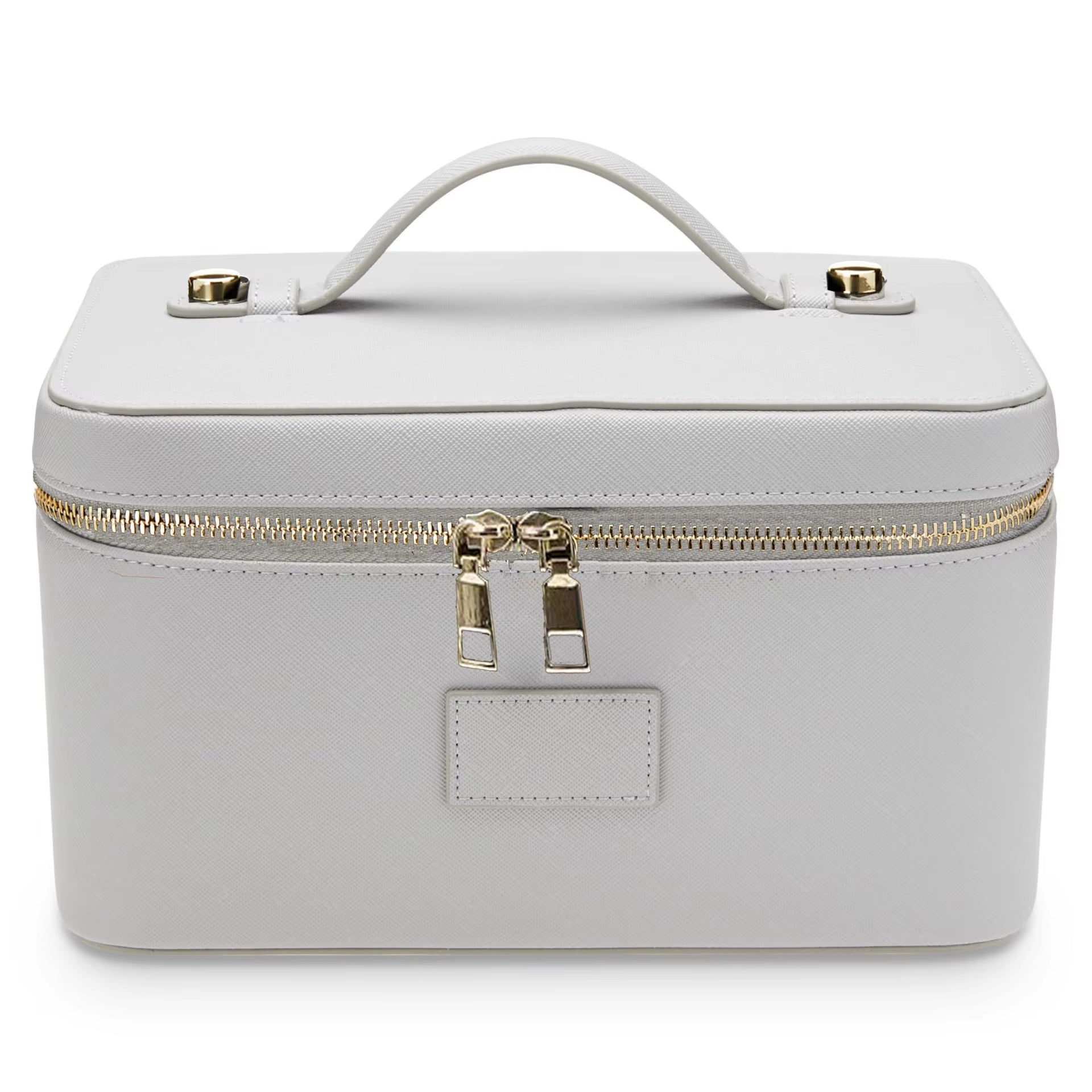 Fashion PU Handheld Makeup Bag with Compartment Large Capacity Portable Leather Makeup Pack Waterpoor Leather Cosmetic Pouch