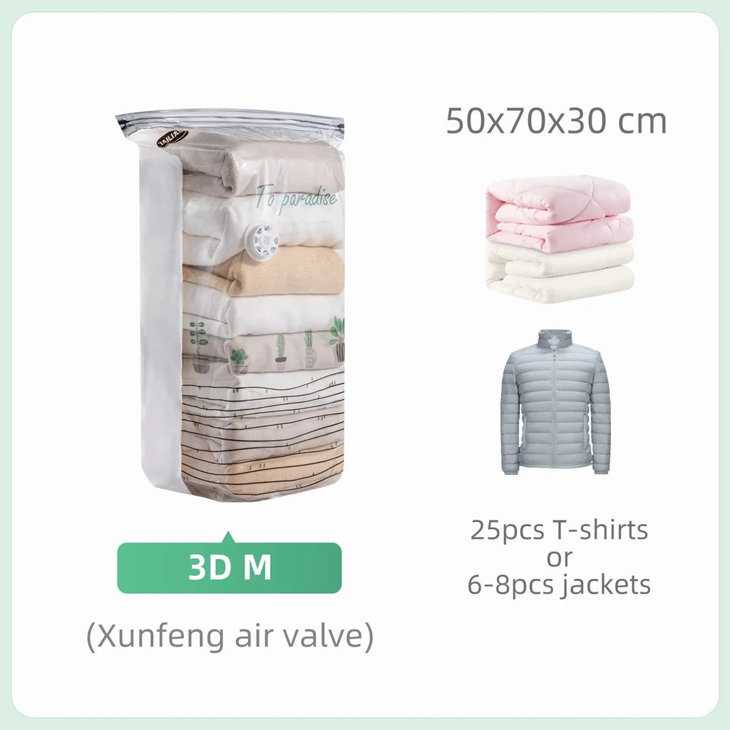 Cubic Vacuum Bags Large Storage Bag for Clothing, Comforters, Blankets No Need Tool Compression Bag for Travel Storage Bag