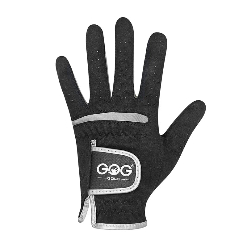 1 Pcs Men'S Golf Glove Left Hand Right Hand Micro Soft Fiber Breathable Golf Gloves Men Color Black Brand GOG