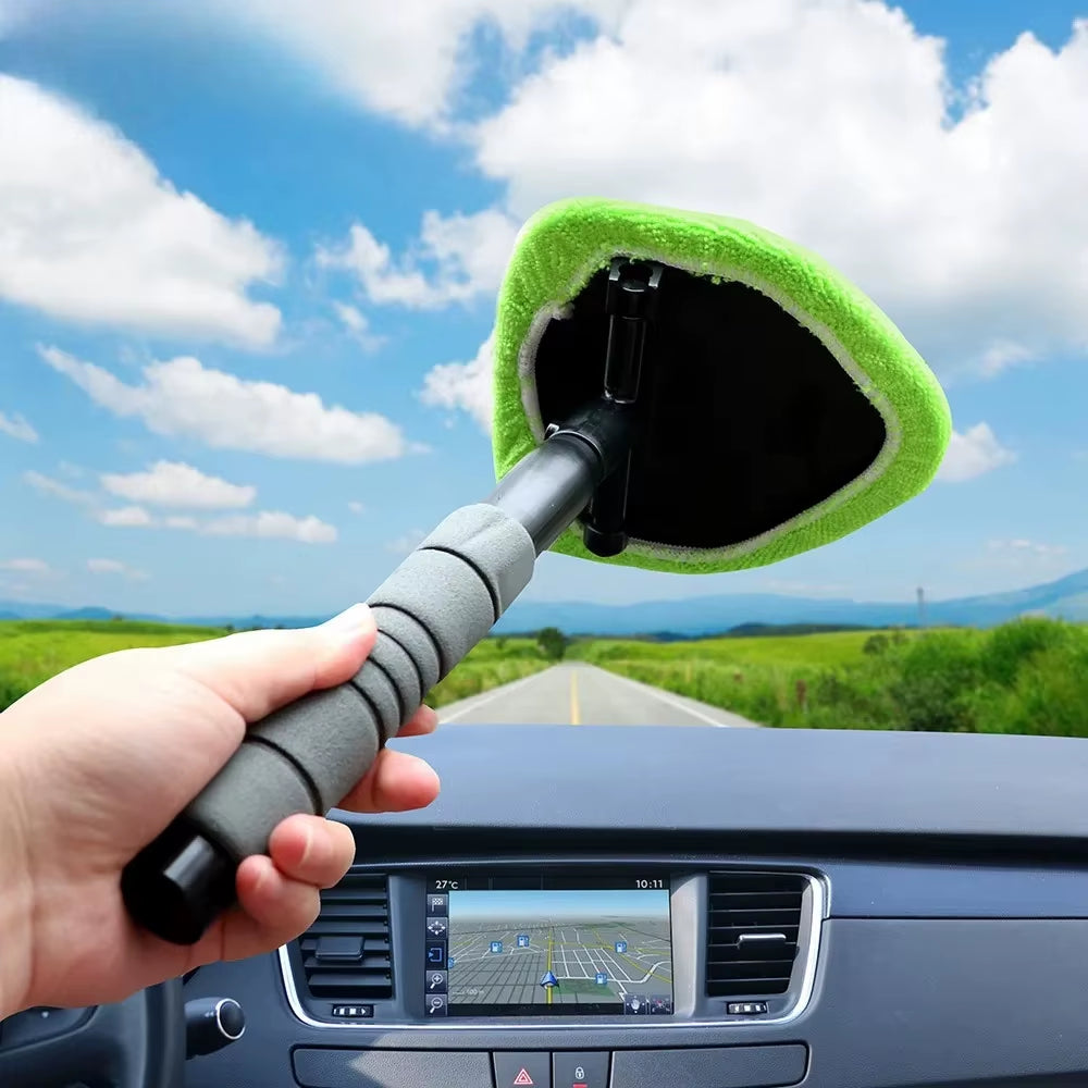 Telescopic Window Mist Eliminator Microfiber Windshield Scraper Cleaner Brush for Car Windscreen Rain Snow Fog Removal