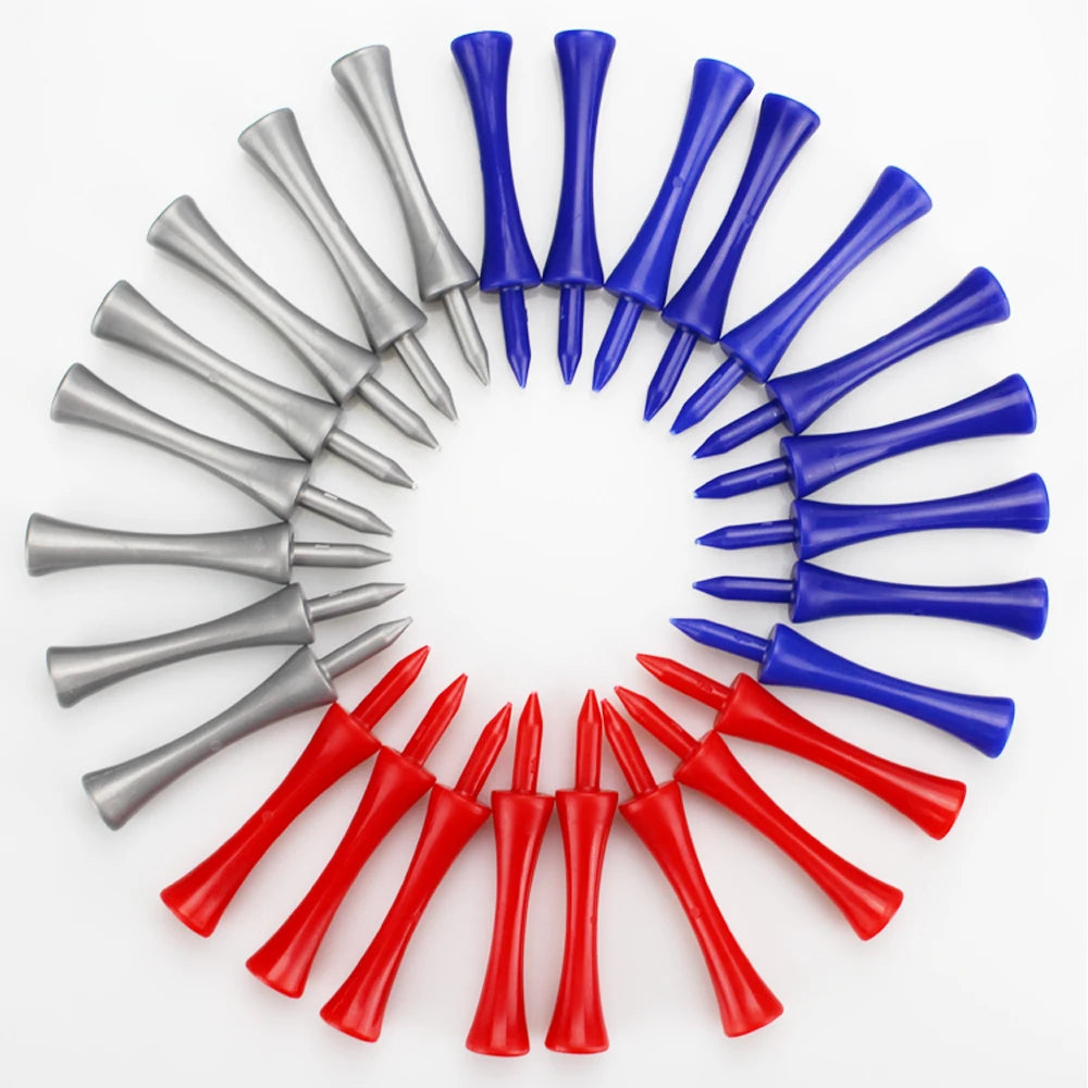 Plastic Golf Tee Pack 50/100 Pcs Step down Golf Tees Colorful for All over Sized Driver Irons Hybrids Longer Distance Drop Ship