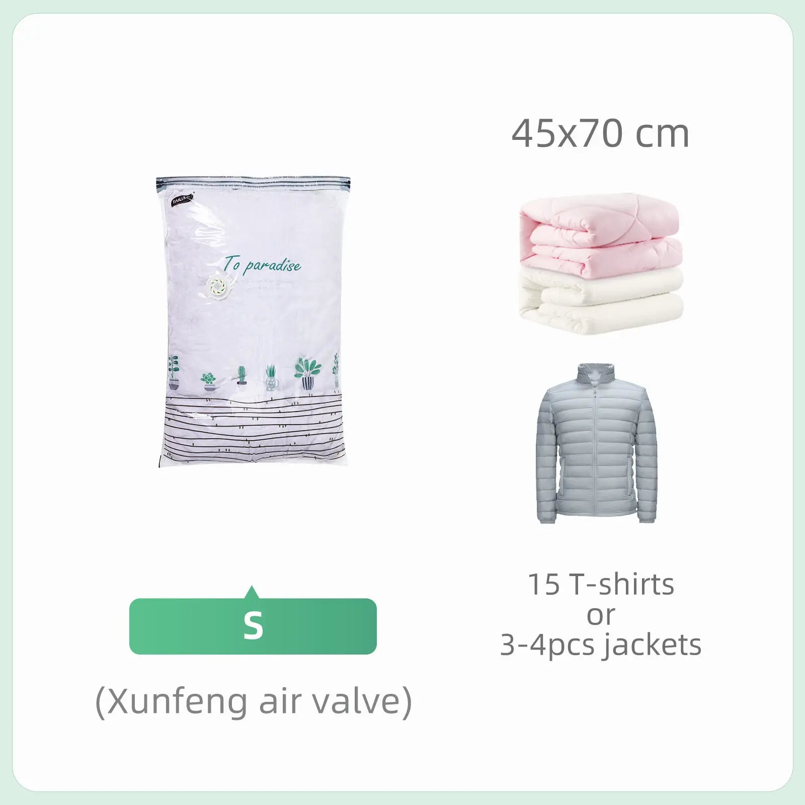 Cubic Vacuum Bags Large Storage Bag for Clothing, Comforters, Blankets No Need Tool Compression Bag for Travel Storage Bag