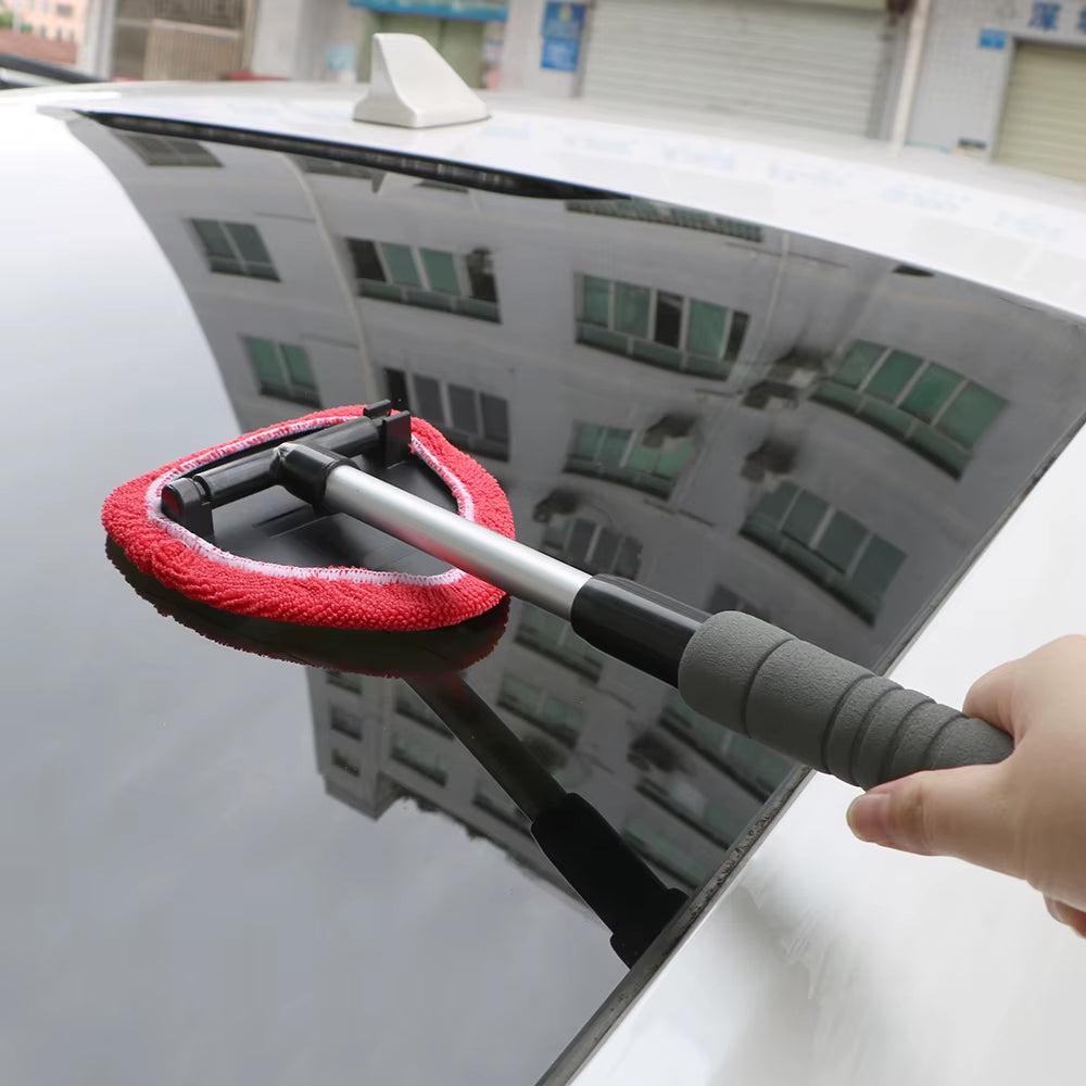 Telescopic Window Mist Eliminator Microfiber Windshield Scraper Cleaner Brush for Car Windscreen Rain Snow Fog Removal