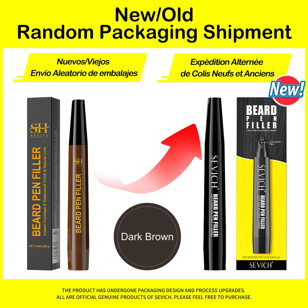Waterproof Beard Pen Filler Men Moustache Coloring Pen Beard Coloring Filling Enhancer Black Fiber Hair Beard Stuffing Pen Tool