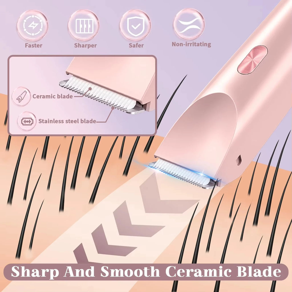 2025 Waterproof Rechargeable Electric Shaver Mini Women Bikini Trimmer Body Hair Remover Mini Double Headed Electric Epilator