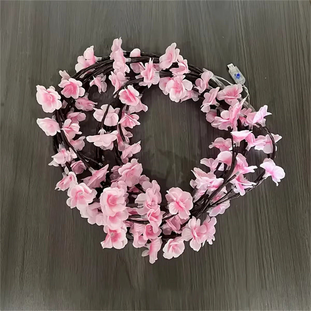 Cherry Blossom 96 Led USB Tree Branch Rattan Lights 8 Modes Colorful String Lamp Valentine Christmas Wedding Bedroom Decoration