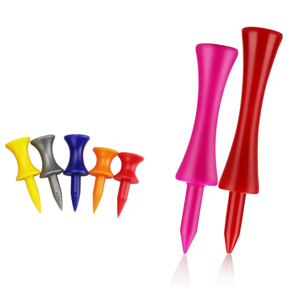 Plastic Golf Tee Pack 50/100 Pcs Step down Golf Tees Colorful for All over Sized Driver Irons Hybrids Longer Distance Drop Ship