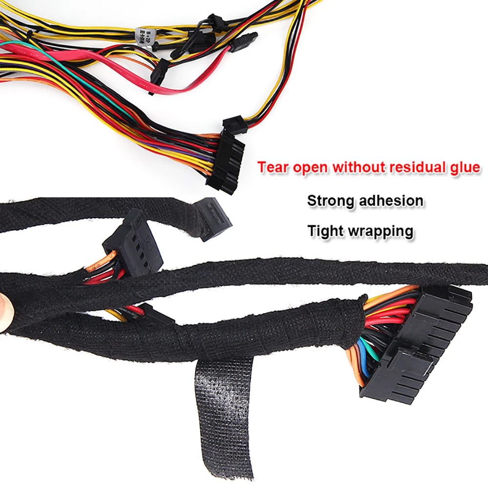 1-4Pcs 15/25M High Temp Wire Harness Wrapping Tape Self-Adhesive Automotive Wiring Harness Fabric Tape for Car Noise Damping