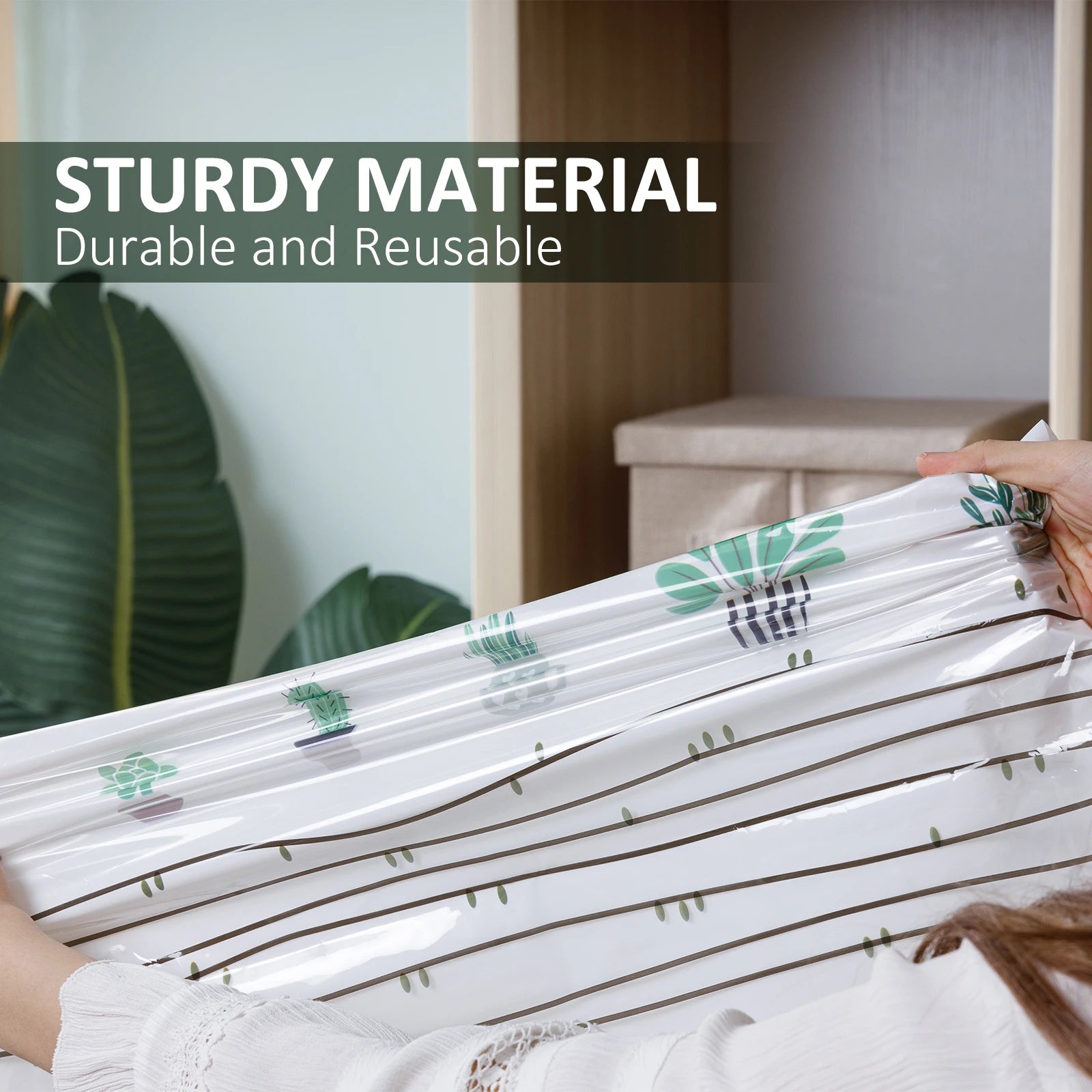 Cubic Vacuum Bags Large Storage Bag for Clothing, Comforters, Blankets No Need Tool Compression Bag for Travel Storage Bag