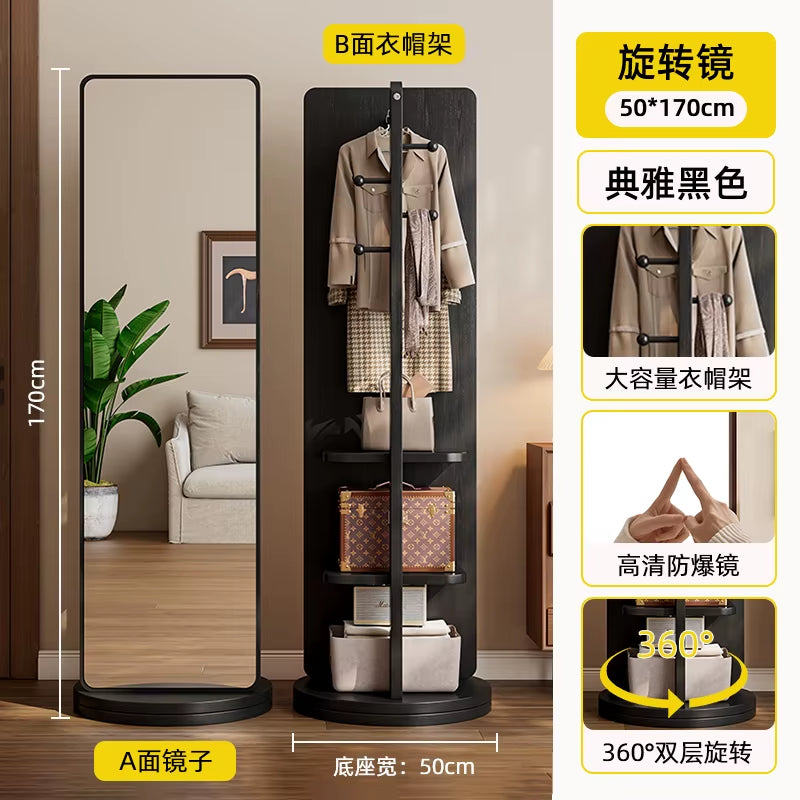 Standing Wardrobes Coat Racks Display Bag Hanger Mirror Floor Garment Coat Racks Bedroom Wooden Arara De Roupa Trendy Furniture