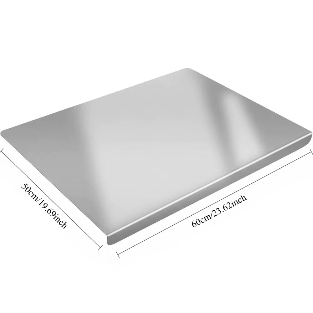 Stainless Steel Cutting Board, Multi Use for Dough Kneading, Chopping, Fruit Cutting, Antibacterial Kitchen Surface, Easy Clean