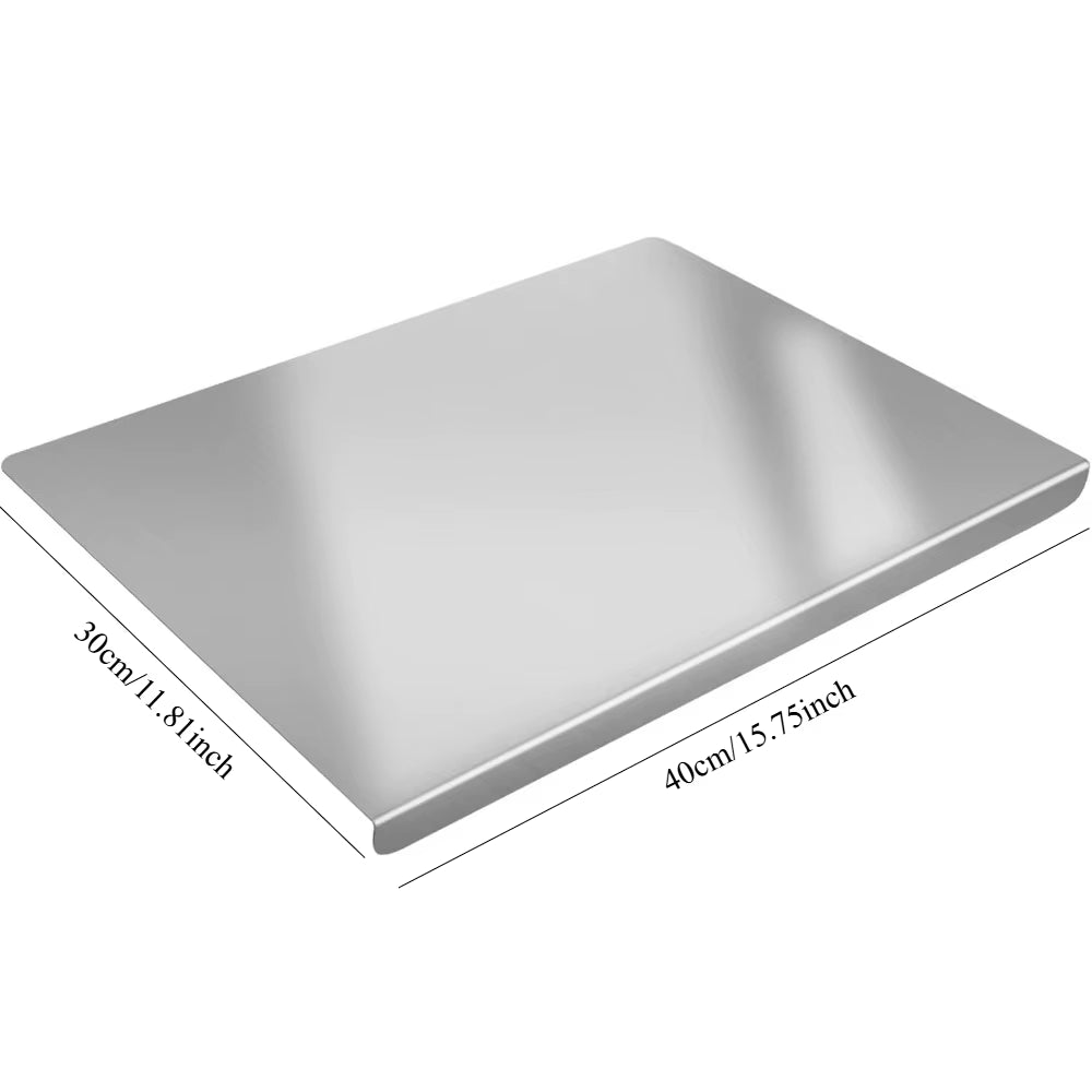 Stainless Steel Cutting Board, Multi Use for Dough Kneading, Chopping, Fruit Cutting, Antibacterial Kitchen Surface, Easy Clean
