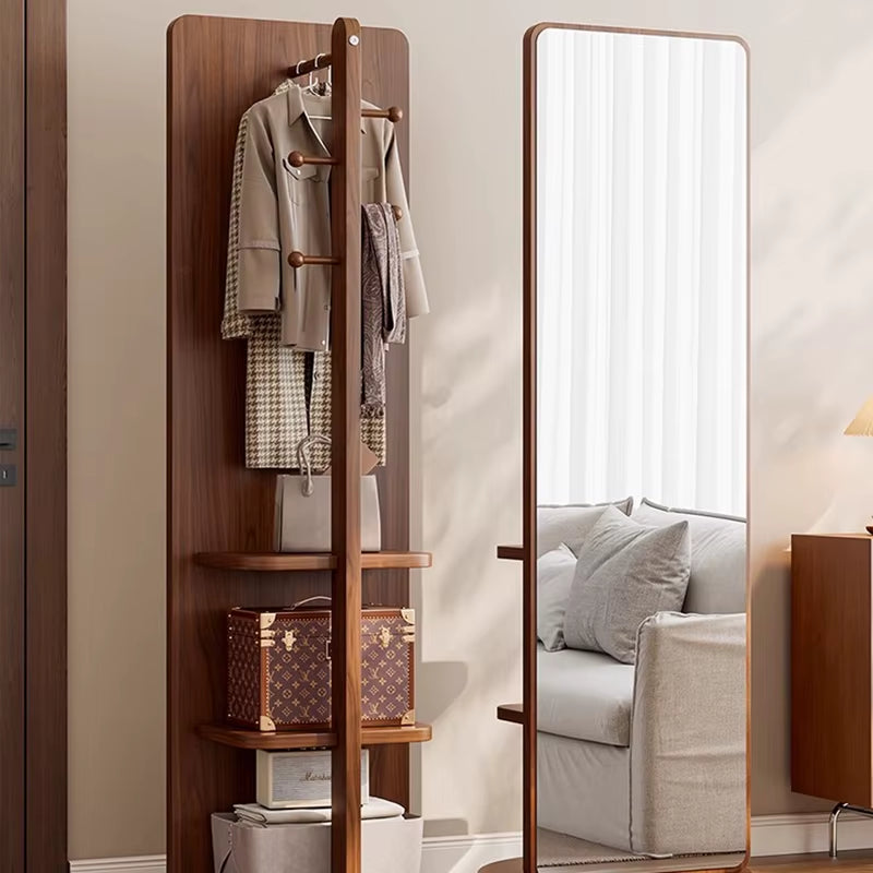 Standing Wardrobes Coat Racks Display Bag Hanger Mirror Floor Garment Coat Racks Bedroom Wooden Arara De Roupa Trendy Furniture
