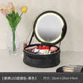 Cosmetic Portable Travel Storage Box with 2000Mah Led Rechargeable Vanity Bags Makeup Case with Led Light Mirror