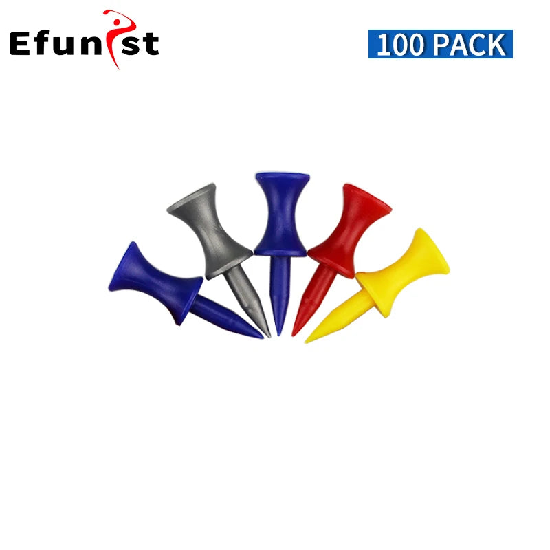 Plastic Golf Tee Pack 50/100 Pcs Step down Golf Tees Colorful for All over Sized Driver Irons Hybrids Longer Distance Drop Ship