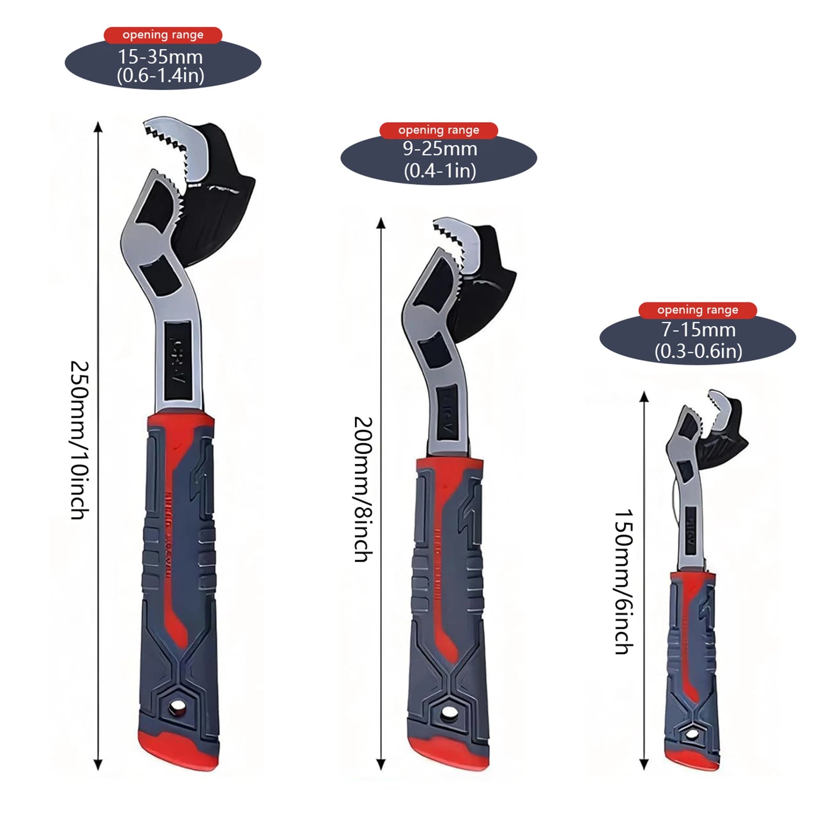 Universal Plumber Wrench Power Grip,Self Locking Wrenchs,Suitable for Various Repair Jobs Tools 6/8/10/12 Inch