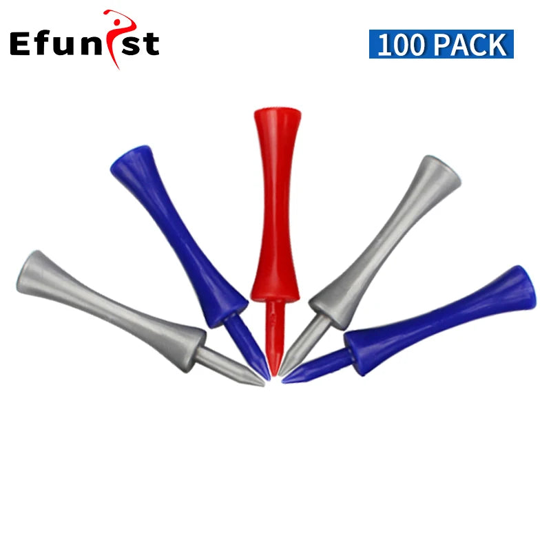Plastic Golf Tee Pack 50/100 Pcs Step down Golf Tees Colorful for All over Sized Driver Irons Hybrids Longer Distance Drop Ship