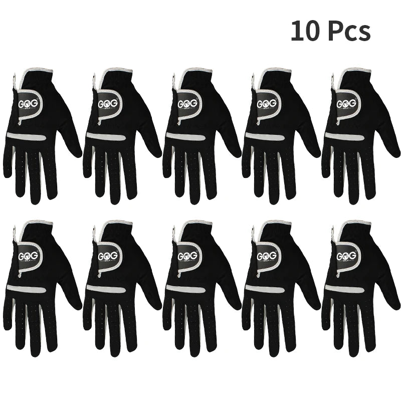 1 Pcs Men'S Golf Glove Left Hand Right Hand Micro Soft Fiber Breathable Golf Gloves Men Color Black Brand GOG