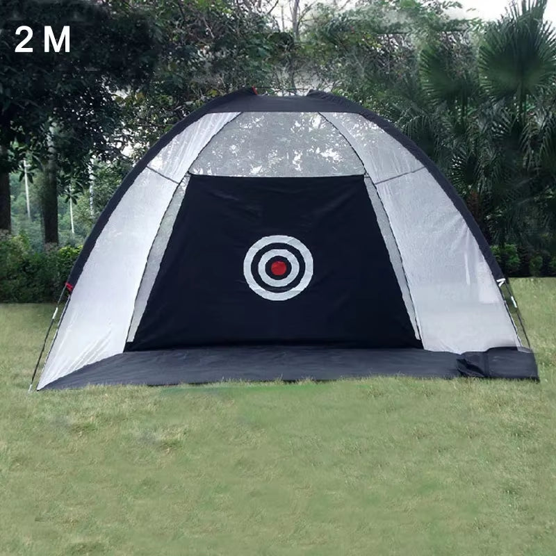 Indoor 2M Golf Practice Net Tent Golf Hitting Cage Garden Grassland Practice Tent Golf Training Equipment Mesh Mat Outdoor Swing