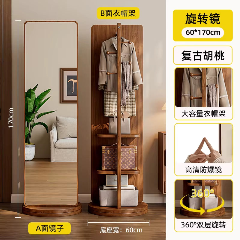 Standing Wardrobes Coat Racks Display Bag Hanger Mirror Floor Garment Coat Racks Bedroom Wooden Arara De Roupa Trendy Furniture