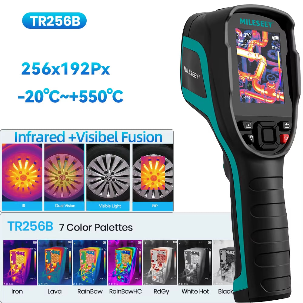 TR256 256*192 Infrared Thermal Camera Imager -20℃-500 ℃ Six Color Palettes Auto Focus Temperature High Precision