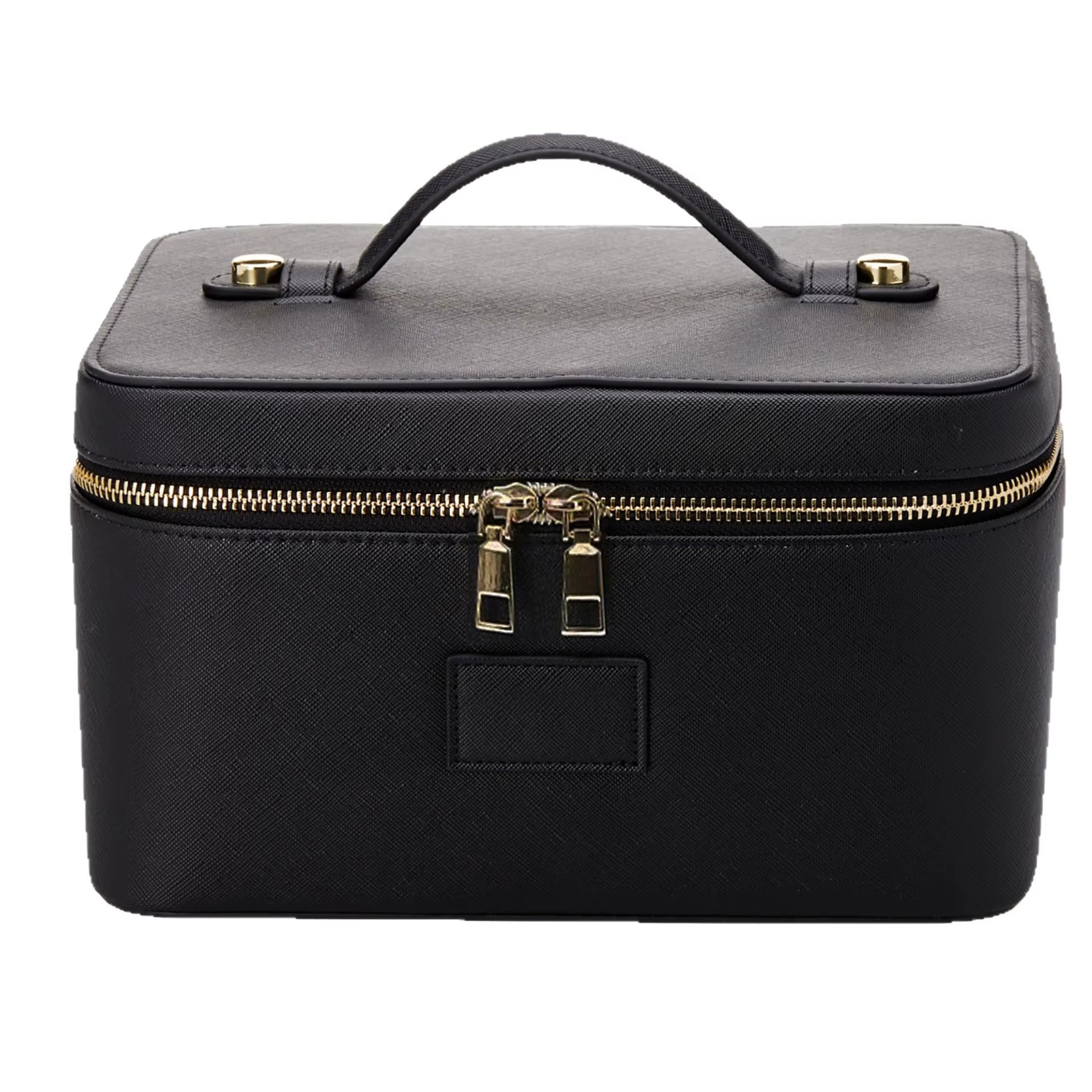 Fashion PU Handheld Makeup Bag with Compartment Large Capacity Portable Leather Makeup Pack Waterpoor Leather Cosmetic Pouch