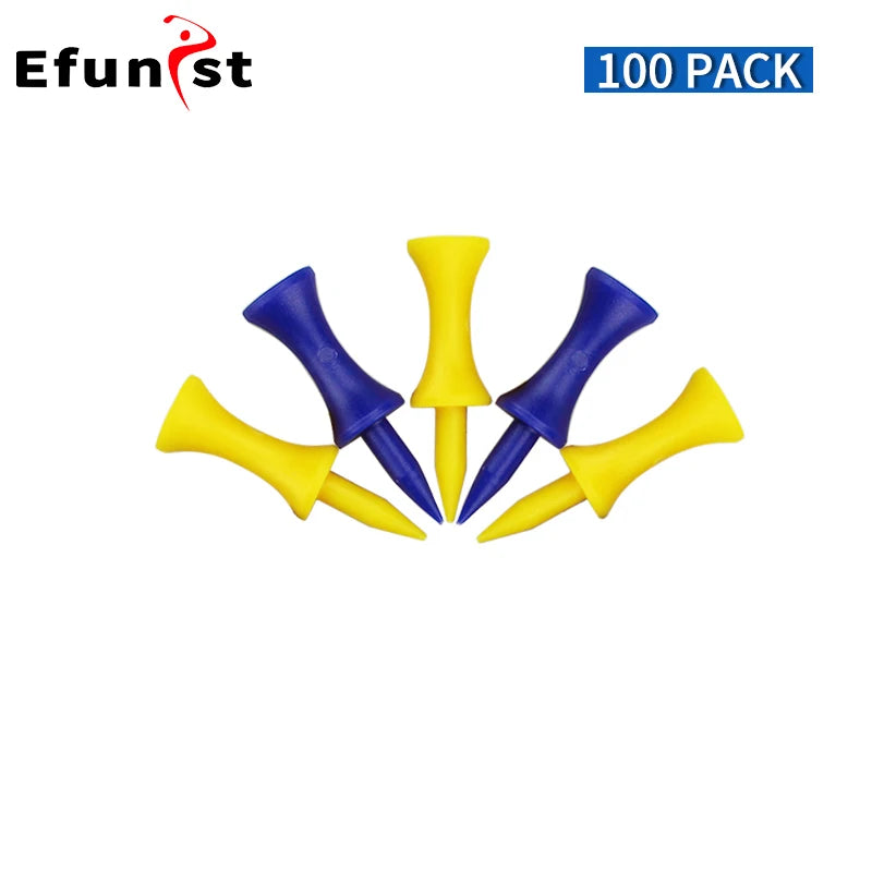 Plastic Golf Tee Pack 50/100 Pcs Step down Golf Tees Colorful for All over Sized Driver Irons Hybrids Longer Distance Drop Ship