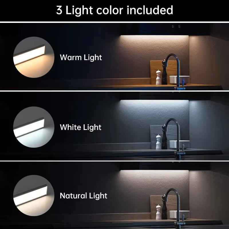 LED Motion Sensor Light Night Light Wireless USB under Cabinet Light for Kitchen Cabinet Bedroom Wardrobe Sensor Indoor Lighting