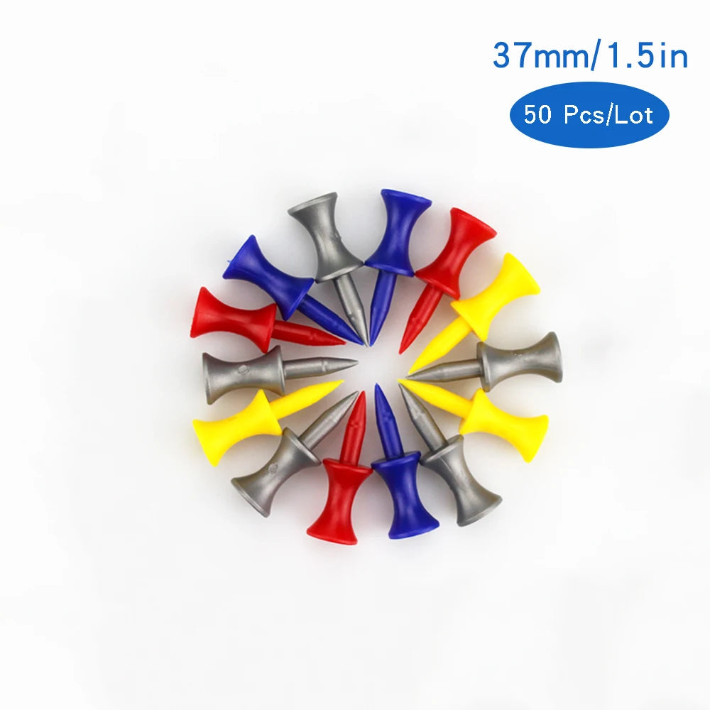Plastic Golf Tee Pack 50/100 Pcs Step down Golf Tees Colorful for All over Sized Driver Irons Hybrids Longer Distance Drop Ship