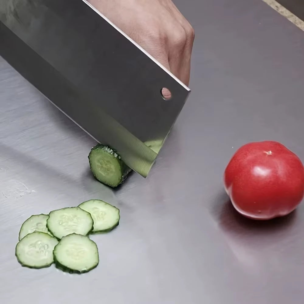 Stainless Steel Cutting Board, Multi Use for Dough Kneading, Chopping, Fruit Cutting, Antibacterial Kitchen Surface, Easy Clean