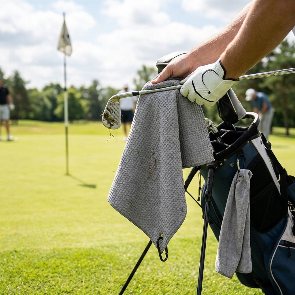 40x60cm Tri-Fold Golf Towel Microfiber Waffle