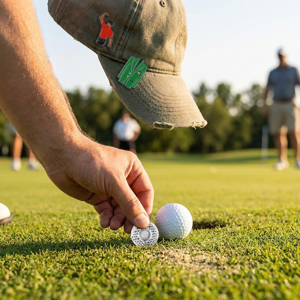 Golf Ball Mark with Hat Clip Divot Repair Tool