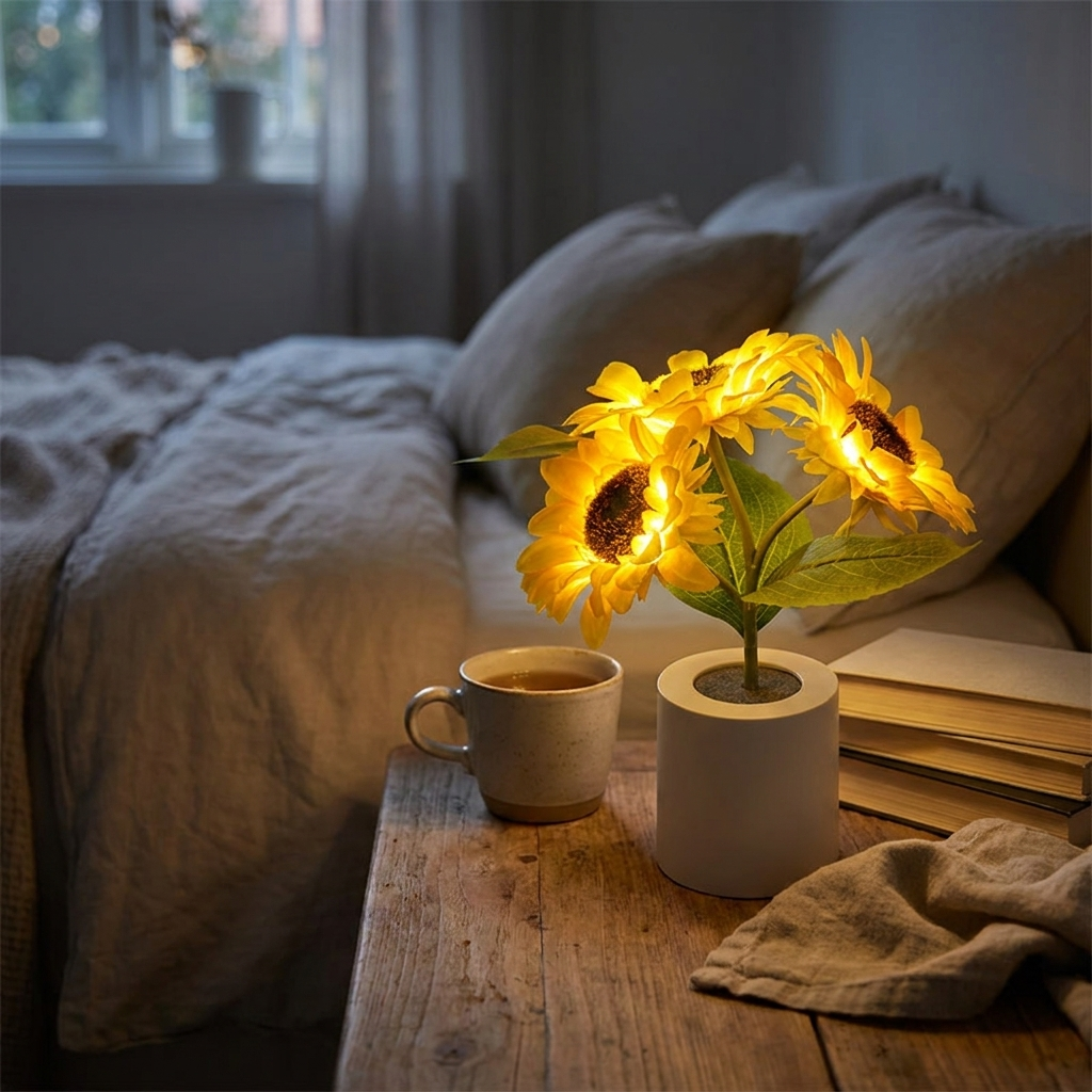 3 LED Night Light Rechargeable Sunflower Lamp